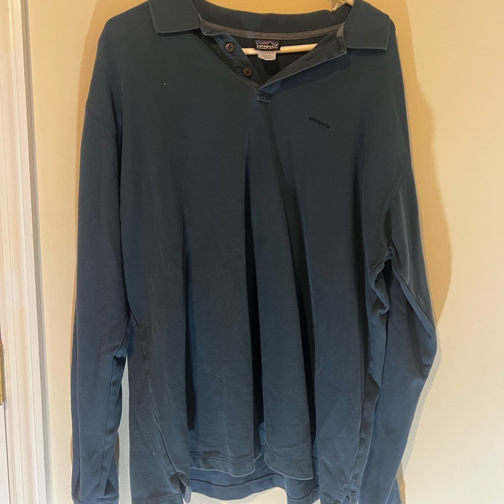 Patagonia Men's Teal Long Sleeve Polo